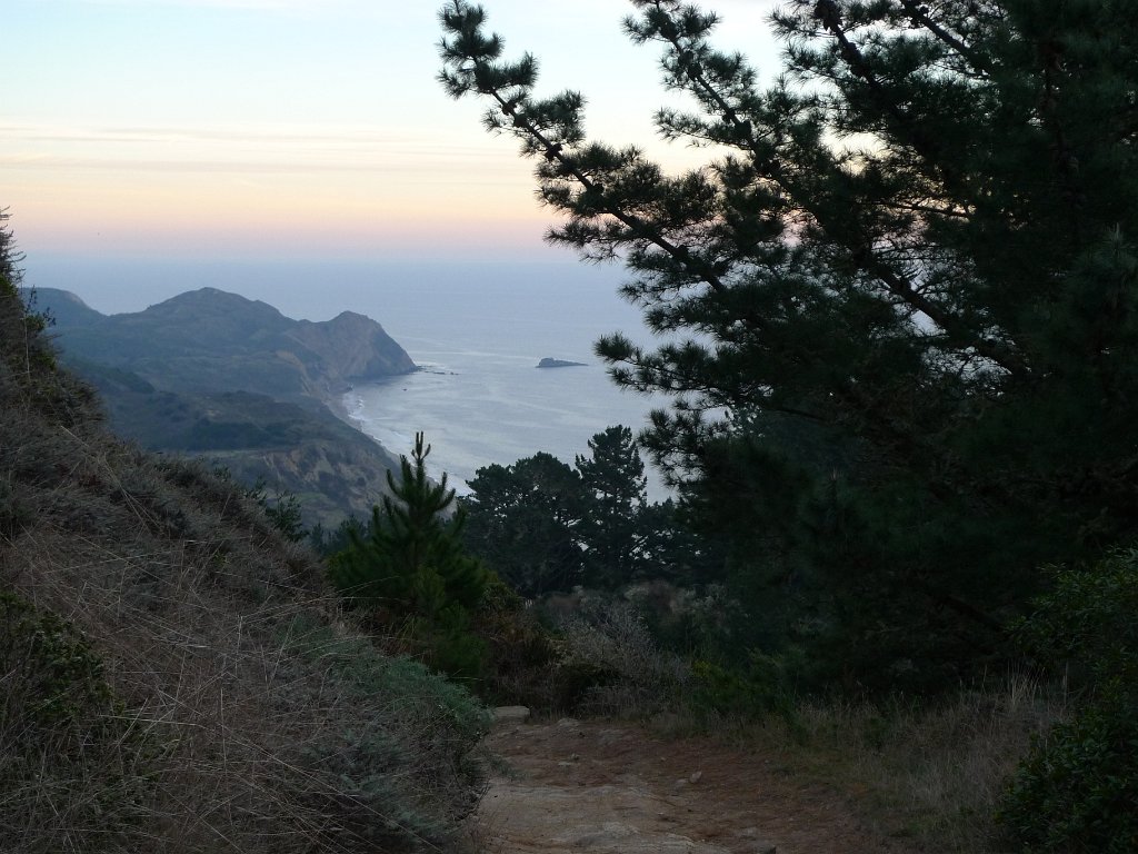 WildcatCamp 002.JPG - I was in a hurry, so I did it all wrong. I took Lucas Valley Road instead of Sir Francis Drake, and I took the western part of Coastal Trail instead of staying on the main trail, or, even better, following Glen trail. All of that added just enough time that I got to the camp with very little light left.